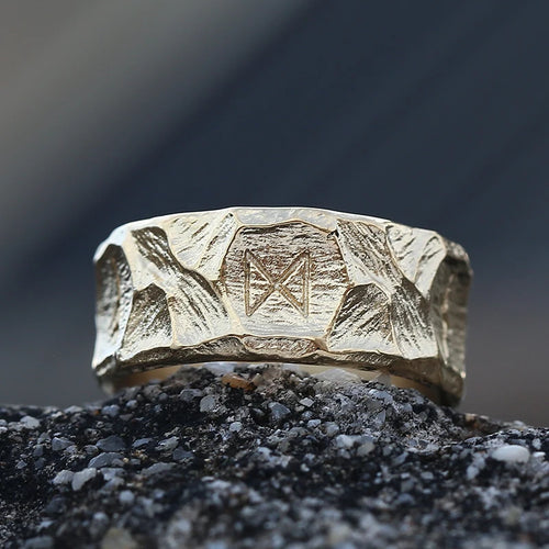 Viking Stijl Herenring Runen Goud