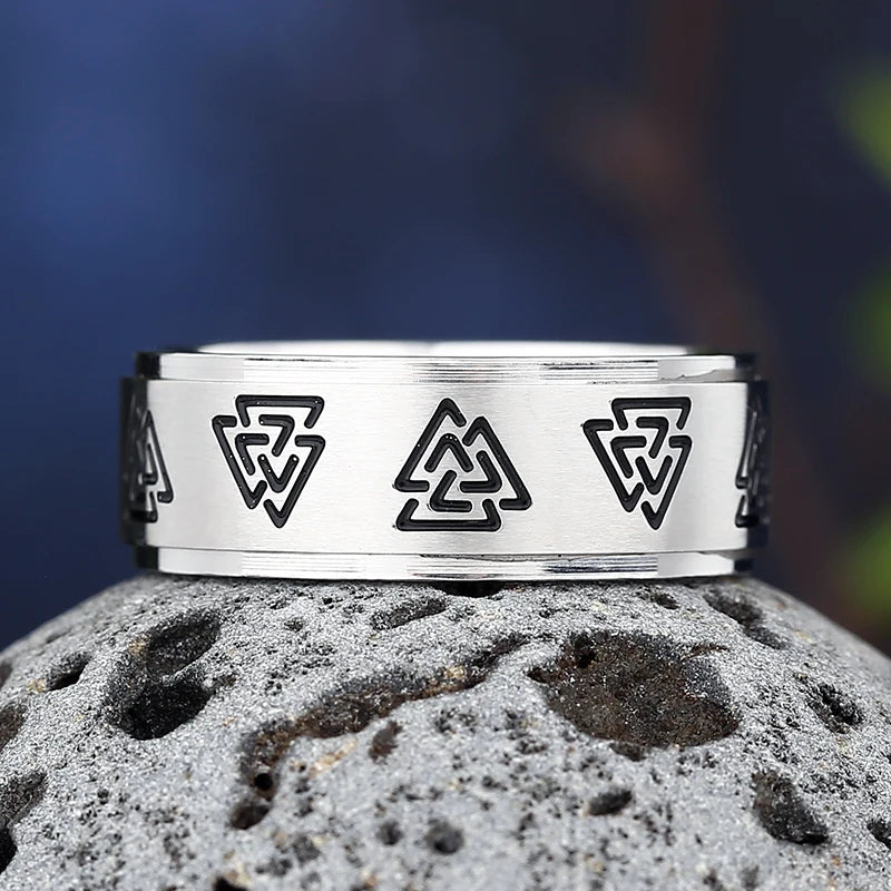 Vikingstijl Valknut-ring voor heren
