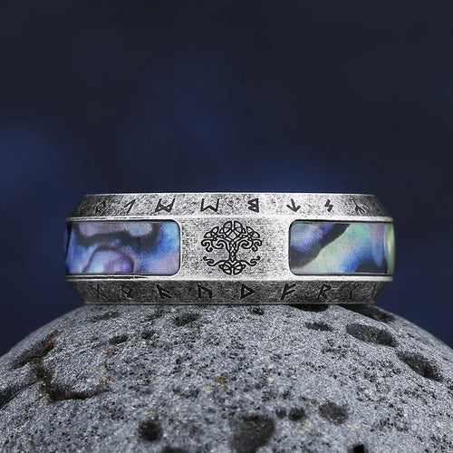 Vikingstijl Yggdrasil ring voor heren