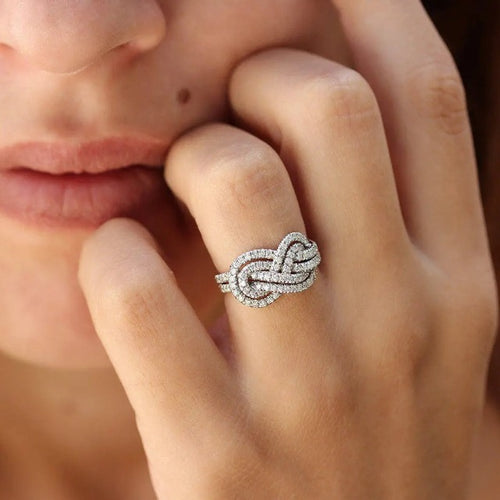 Oneindigheidssymbool Ring Verstrengelde Damesring met Zirconia