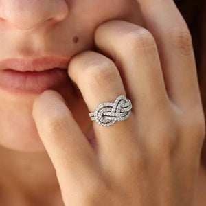 Bague Symbole Infini Entrelacé Anneau Femme Zircons