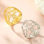 Symbolische Joodse ring met Hebreeuwse gravure <span data-glossary-id="etoile-de-david">Davidster</span> en Haï Chai goud
