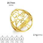 Symbolische Joodse ring met Hebreeuwse gravure <span data-glossary-id="etoile-de-david">Davidster</span> en Haï Chai