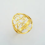 Symbolische Joodse ring met Hebreeuwse gravure <span data-glossary-id="etoile-de-david">Davidster</span> en Haï Chai goud