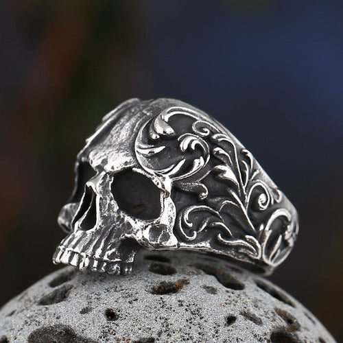 Ringen Doodshoofd Staal zonder kroon