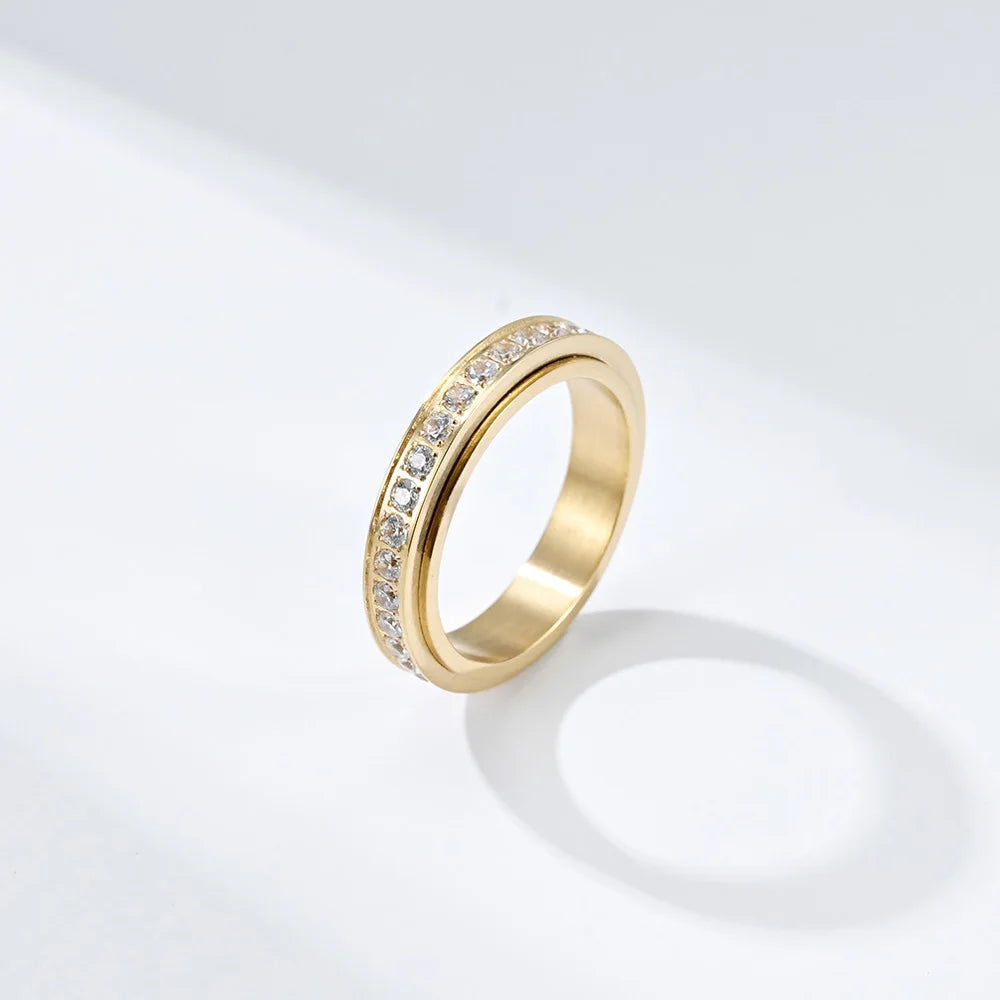 Draaibare Anti-Stress Ring met Zirkonia 