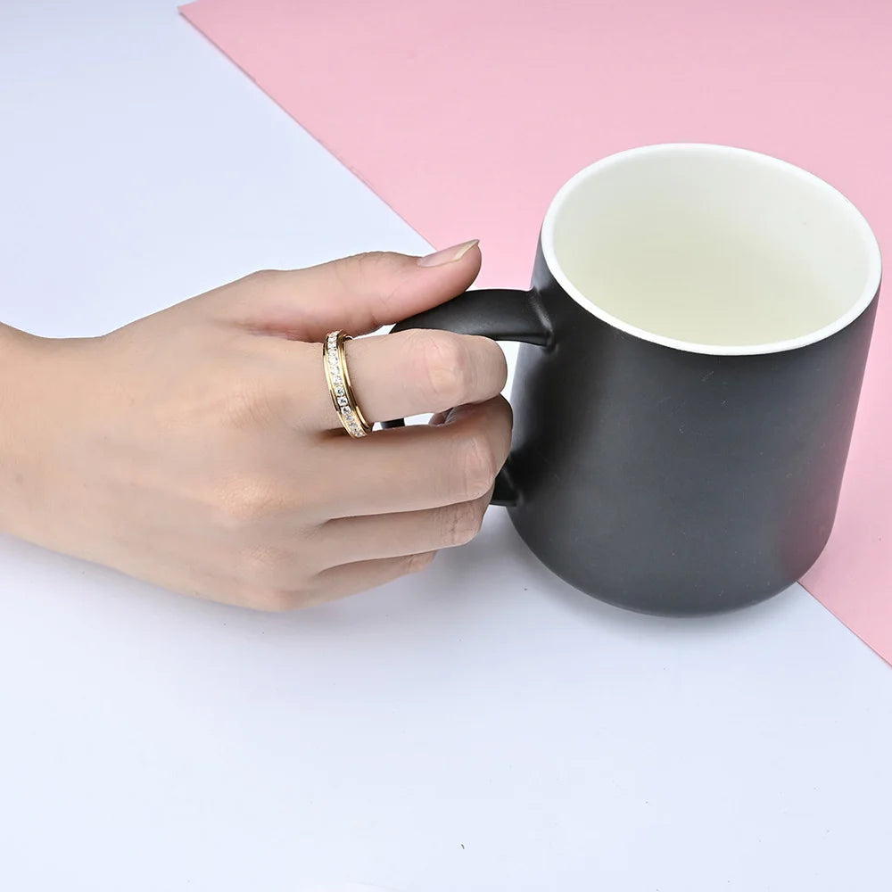 Draaibare Anti-Stress Ring met Zirkonia 