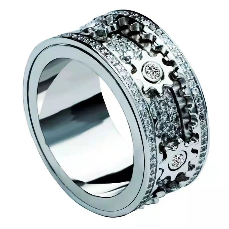Draaibare ring "de Tandwielen van de Tijd" Anti-Stress 