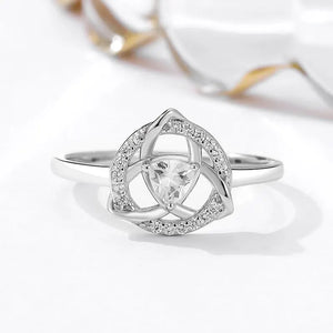 Bague Triquetra Noeud de la Trinité Irlandais Celtique argent