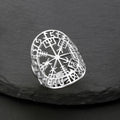 Vegvisir Viking Runenkompas Ring zilver