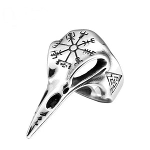 Bague Viking Crâne Corbeau d'Odin