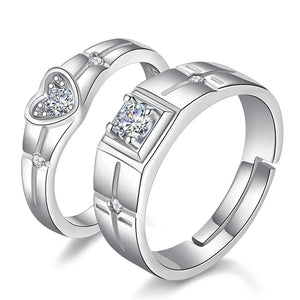 Bagues pour Couples Anneau en Crystal Zircon