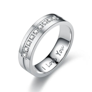 Bagues pour Couples Anneau Love argent avec diamants