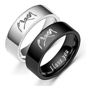 Bagues pour Couples Anneau Love Argent ou Noir argent