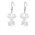 Boucle d'Oreille Bouddhiste Fleur de Lotus argent