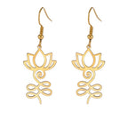 Boucle d'Oreille Bouddhiste Fleur de Lotus or