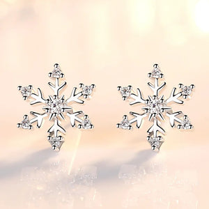 Boucles Clous d'Oreilles Flocon de Neige Femme