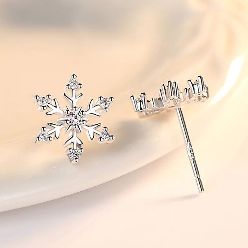 Boucles Clous d'Oreilles Flocon de Neige Femme