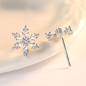 Boucles Clous d'Oreilles Flocon de Neige Femme