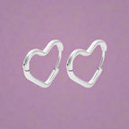 Boucles Créoles d'Oreilles Coeur Or Femme argent