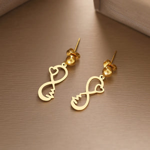 Boucles D'Oreille Infini Coeur or