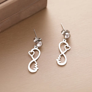 Boucles D'Oreille Infini Coeur argent