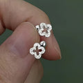 Opengewerkte klaveroorbellen met strass 