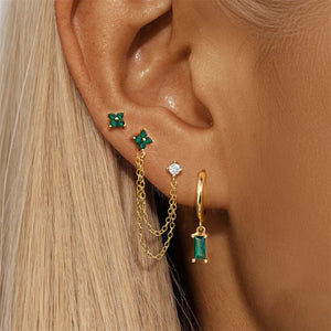 Boucles d'Oreilles avec Zircon Pierre de Naissance