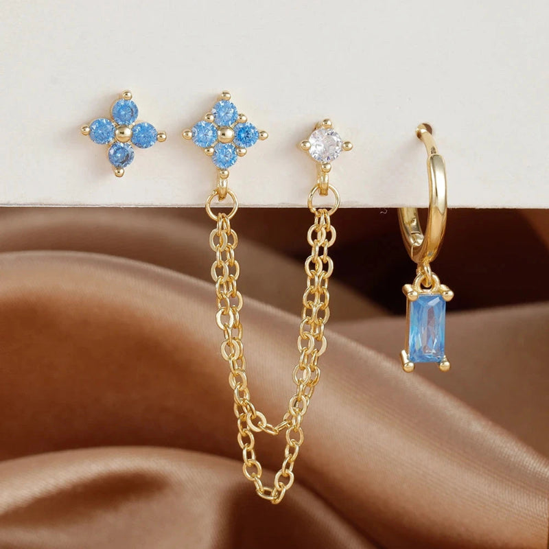 Boucles d'Oreilles avec Zircon Pierre de Naissance