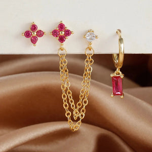 Boucles d'Oreilles avec Zircon Pierre de Naissance
