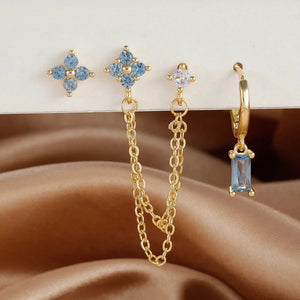 Boucles d'Oreilles avec Zircon Pierre de Naissance