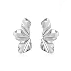 Boucles d'Oreilles Clou Demi-Fleur argent