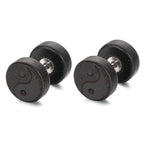 Boucles d'Oreilles Clou en Bois Yin Yang noir