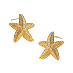 Boucles d'Oreilles Clou Coquillage Etoiles de Mer Femme