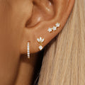Boucles d'Oreilles Clou Etoiles en Zircon pour Femmes or
