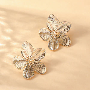 Boucles d'Oreilles Clou Fleur Cinq pétales argent