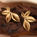 Boucles d'Oreilles Clou Fleurs or