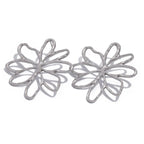 Boucles d'Oreilles Clou Fleurs Asymétriques argent