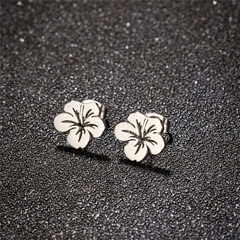 Boucles d'Oreilles Clou Fleurs Femme argent