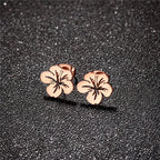 Boucles d'Oreilles Clou Fleurs Femme or rose