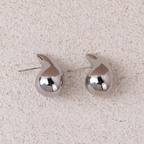Boucles d'Oreilles Clou Goutte d'Eau argent