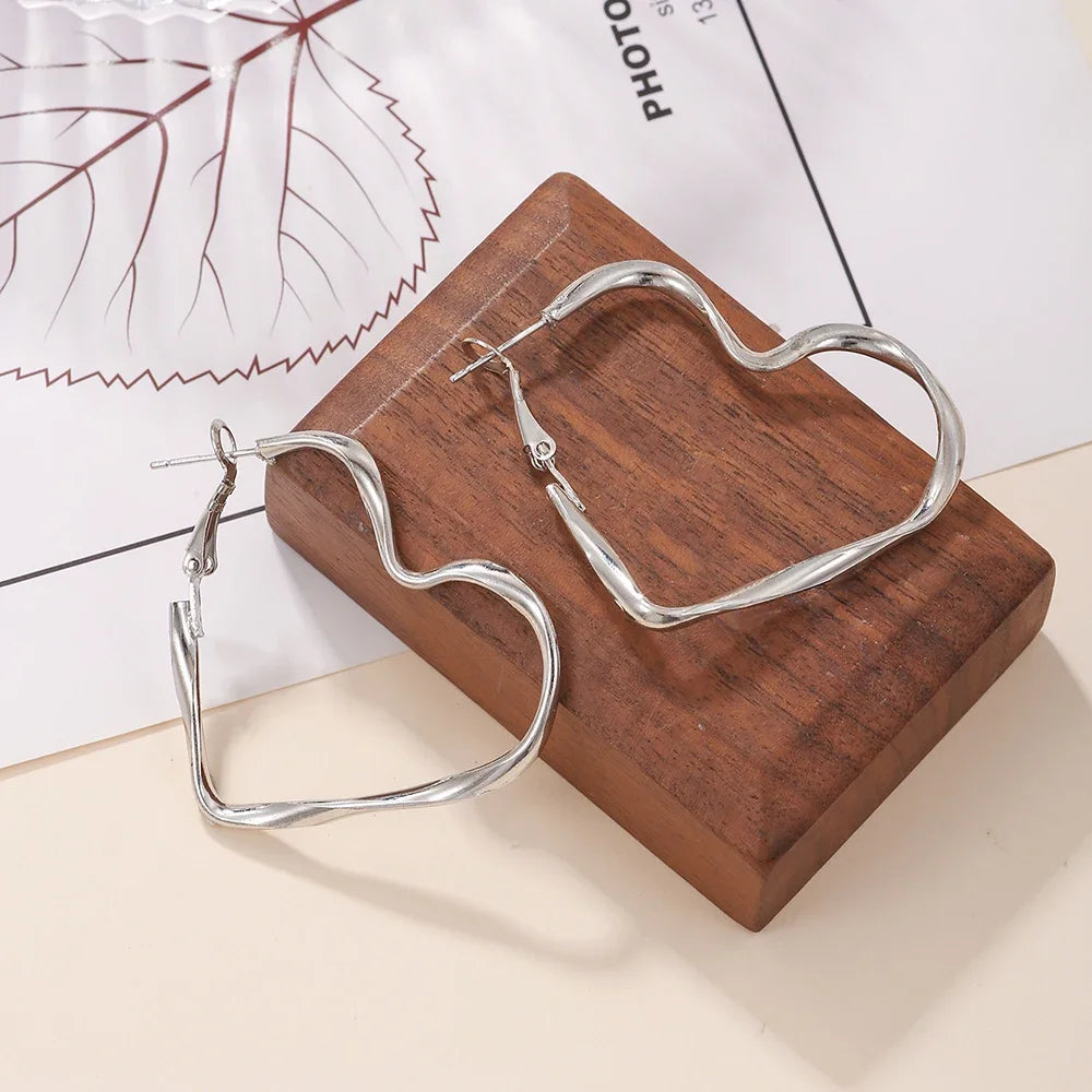 Boucles d'Oreilles Clou Grand Coeur