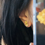 Boucles d'Oreilles Clou Main de Bouddha or