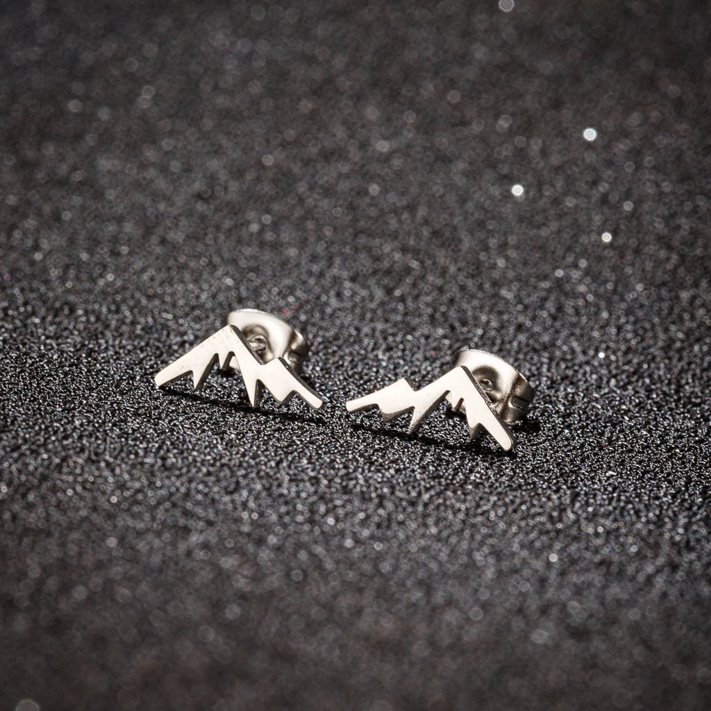 Boucles d'Oreilles Clou Montagne pour Femme ou Homme argent