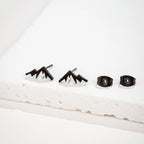 Boucles d'Oreilles Clou Montagne pour Femme ou Homme noir