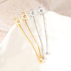 Boucles d'Oreilles Clou Pendantes Soleil argent