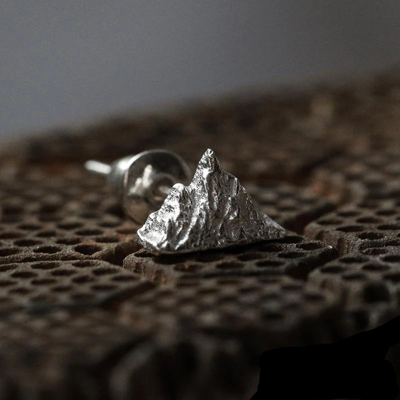 Zilverkleurige Berg Oorknopjes 