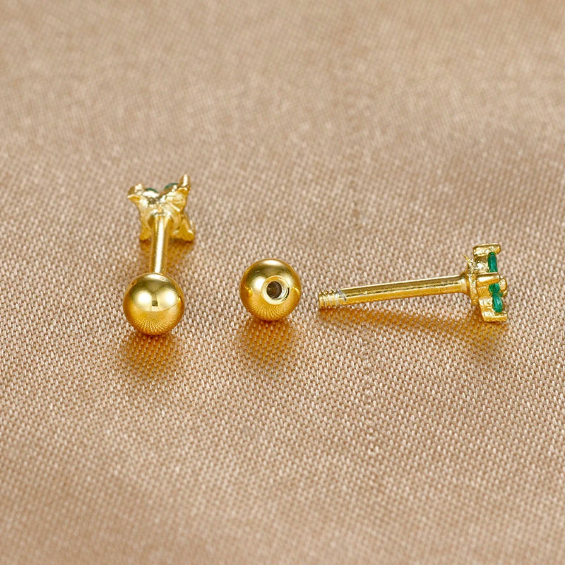 Boucles d'Oreilles Clou Pierre de Naissance