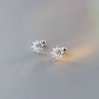 Boucles d'Oreilles Clou Soleil avec Zircon