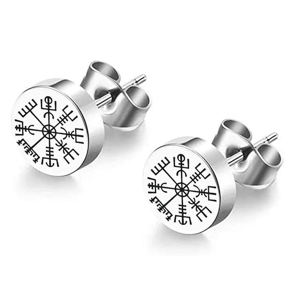 Boucles d'Oreilles Clou Viking Vegvisir